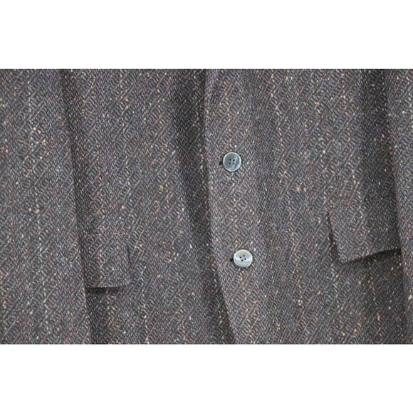 VINTAGE David Hunter Mens Tweed Wool Suit Sport Jacket Blazer Size 44R Navy Blue - Picture 2 of 10